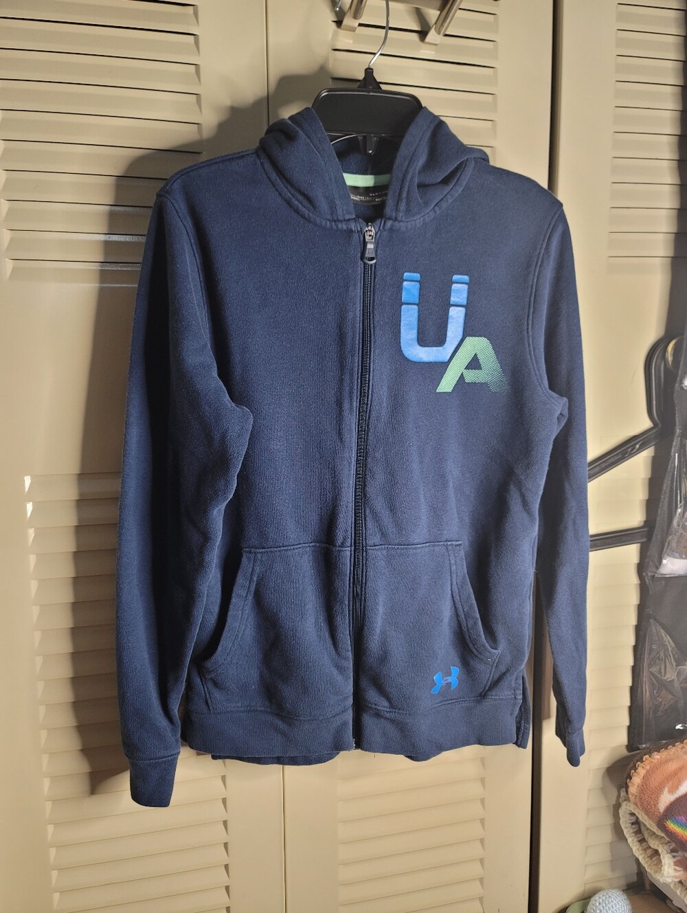 Under Armour Boys Youth Large Royal Blue Zip Up Hoodie